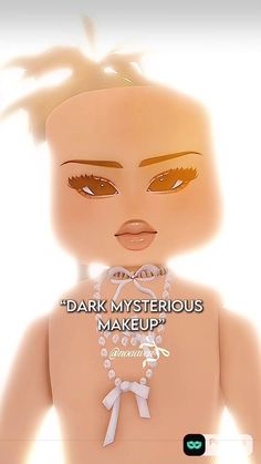 an animated image of a woman's face with the words dark mysterious makeup on it