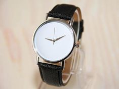 Wristwatch white dial, watch white, minimalist watch, men's watch, women's watches,  unique  accesso Minimalist White Everyday Watch, White Minimalist Everyday Watch, Minimalist Analog Watch As Gift, Watch Women's, White Dial Watch, Handmade Watch, Minimalist Watch, White Minimalist, Unique Accessories