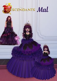 Mal Coronation Dress, Mal Descendants Dress To Impress, Mal Dress To Impress, Descendants Dress To Impress, Descendants Outfit Ideas, Dystopian Dress, Mal From Descendants, Fashion Terminology, Dress Impress