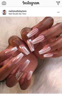 Pink White And Gold Nail Designs, Coffin Rose Gold Nails, Ombre Nail Chrome, Acrylic Nails Coffin Chrome, Pink And White Ombre Nails With Chrome, Pink And White Ombre Nail Designs, Coffin Crome Nails, Ombre Metallic Nails, Ombre Glazed Donut Nails