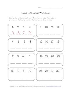 a worksheet with numbers to 10 and the number line for each one, which is