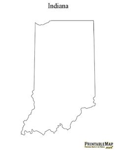 the state of indiana is shown in black and white, with text that reads printable map