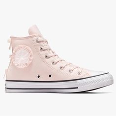 Converse Chuck Taylor All Star Ruffles & Bows Pink Coquette Shoes, Quince Shoes Converse, Bow Converse, Girly Converse, Coquette Converse, Cute Pink Shoes, Money Flying, Update Wardrobe, Converse Platforms