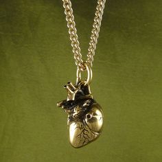 Valentines Day Heart Anatomical Heart Necklace 24 by LostApostle, $65.00 Anatomical Heart Pendant, Anatomical Heart Necklace, Valentines Day Heart, Gold Heart Pendant, Forever Gifts, Anatomical Heart, Heart Pendant Gold, Gold Heart Necklace, Valentines Day Hearts