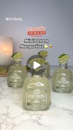 155K views · 11K likes | Cocktails (21+ to follow) on Instagram: "Bring the party to life with these show-stopping Mini Patron Margaritas!😋🍹 Where the best things come in small packages!💚😍 Tag your bestie that you want to make these with! #margaritas #margs #mini #fun #patron #patronmini #tequila #cute #idea #party #host #planner #drink #cocktail #cocktailnight #fyp  Ingredients: - 4 bottles of Mini Patron Tequila Blanco - 1/2 cup lime juice - 1/2 cup triple sec - 1/4 cup agave - salt rim" Small Patron Bottles Tequila, Mini Margarita Kit, Patron Birthday Party Ideas, Mini Patron Margaritas, Taco And Tequila Party Ideas, Patron Alcohol, Mini Patron Bottles, Patron Drinks, Mini Cocktail Kit