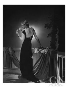 Vogue - June 1935 - Woman Admiring a Lily Poster Print by Horst P. Horst at the Condé Nast Collection Schiaparelli Dress, Horst P Horst, Madeleine Vionnet, Paris Vogue, Van Cleef And Arpels Jewelry, Editorial Photos, Elsa Schiaparelli, 30s Fashion, Peter Lindbergh