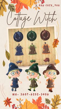 an advertisement for the college witch costume contest in front of autumn leaves and acorns