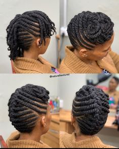 Natural Flat Twist Hairstyles Updo, Natural Twist Updos For Black Women, Twisted Updo For Black Women, Natural Hair Updo For Black Women Up Dos, Flat Twist Mohawk