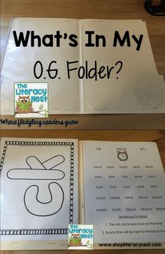 what's in my o g folder? an interactive book for reading and writing