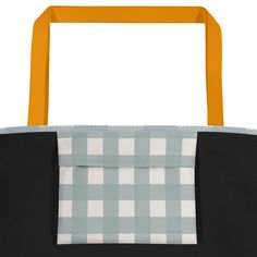 Our Cottage Blue Buffalo Plaid Large Tote Bag is made to order and will help you carry around everything that matters. Our Holiday Collection tote bags make great gifts. Enjoy Free Shipping! • Color: Light Blue/Cream • Handle Color: Yellow • 100% Polyester • Bag Size: 16" x 20" • Capacity: 4.4 US gal • Max Weight Limit – 44lbs • Large Inside Pocket • Cotton Webbing Handles • Imported Materials • Made in USA/Mexico Our Cottage Blue Buffalo Plaid Large Tote Bag is made especially for you as soon a Blue Rectangular Canvas Bag With Reinforced Handles, Blue Canvas Bag With Reinforced Handles For Everyday Use, Large Blue Beach Bag For Everyday Use, Practical Blue Rectangular Bag, Blue Reusable Tote Beach Bag, Blue Reusable Tote Shoulder Bag, Blue Canvas Tote Bag For Weekend, Blue Tote Canvas Bag For The Weekend, Blue Tote Bag For Weekend