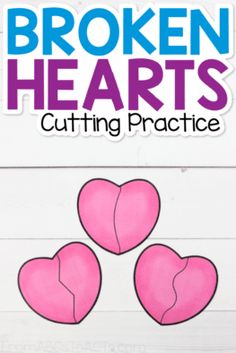 broken hearts cutting practice for kids