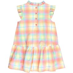 RuffleButts Mock Neck Sleeveless Flutter Dress features a stylish mock neck, sleeveless design, and delightful flutter details. Toddler Smock, Rainbow Plaid, Overall Jumper, Mixed Print Dress, Girls Smock, Flutter Dress, Twirl Dress, Kids Outfits Girls, Woven Top