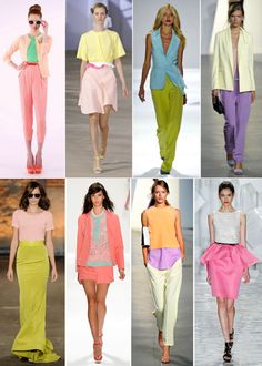 Fashion Runways 2012 Pastel Pants Outfit, Pastel Inspiration, Pastel Trends, Women Inspiration, Colour Combinations Fashion, Color Blocking Outfits, Spring Pastels, Colour Blocking, Style Japonais