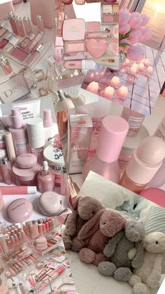 It is about makeup, skincare and bunny’s. Preppy Collage, Girly Products, Baby Pink Wallpaper Iphone, Girly Pop, Pink Lifestyle, Pretty Pink Princess, Pink Things, Rich Girl Aesthetic, Girly Aesthetic