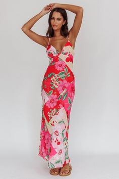 Shop the Jaya Floral A-line Maxi Dress Pink | Selfie Leslie Relaxing Summer, Maxi Dress Floral, Yellow Bridesmaid Dresses, A Line Maxi Dress, Yellow Bridesmaids, Tropical Floral Print, Weekend Brunch, Lace Bodycon Dress, Blue Bridesmaids