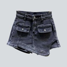 Make a bold statement this summer with our 2023 Summer Collection asymmetrical vintage denim skort! Crafted with premium quality denim and a sleek slim fit. it brings together contemporary fashion and nostalgic grunge in a unique way. Featuring a distinctive distressed pattern that exudes a raw. unfiltered essence. it's the perfect blend of elegance and attitude.Distinctive Features: Mid-waist: A mid-waist fit that sits comfortably and looks chic. Vintage: An iconic '90s grunge style that scream Trendy Denim Skort With Built-in Shorts, Trendy Cutoff Denim Skirt With Built-in Shorts, Trendy High-waist Skort For Streetwear, Trendy High Waist Skort For Streetwear, Edgy High-waisted Denim Skort, Edgy Denim Mini Length Bottoms, Edgy Mini Length Denim Bottoms, Edgy Denim Mini Bottoms, Trendy Denim Cutoff Skort