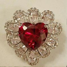 Kristina Webb, Heart Shaped Frame, Vintage Jewels, Garnet Gemstone, Topaz Gemstone