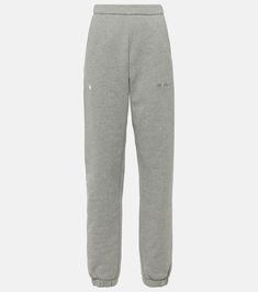 Penny cotton jersey sweatpants in grey - The Attico | Mytheresa Cotton Bottoms With Logo Detail For Streetwear, Cotton Bottoms With Logo Detail And Relaxed Fit, Cotton Sweatpants With Straight Hem, Athleisure Cotton Pants With Logo Detail, Cotton Streetwear Pants With Logo Detail, Athleisure Cotton Bottoms With Logo Detail, Cotton Sweatpants For Streetwear With Straight Hem, Cotton Sweatpants With Logo Detail For Streetwear, Sporty Cotton Sweatpants With Logo Detail