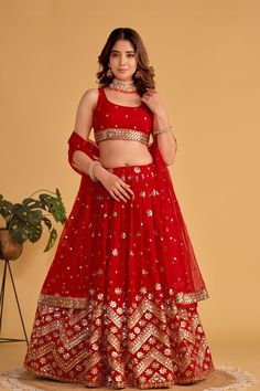 Sequence Lehenga, Red Lehenga Choli, Lehenga Choli Designs, Bridesmaid Lehenga, Party Wear Lehenga Choli, Anamika Khanna, Diana Penty, Lehenga Skirt, Red Lehenga