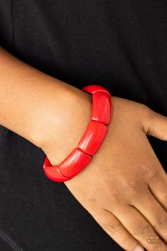 Peace Out - Red ***COMING SOON*** - Bling With Crystal Red Stone Bracelet, Paparazzi Consultant, Red Bracelet, Wood Bracelet, Red Bracelets, Fiery Red, Paparazzi Accessories, Band Bracelet, Stretchy Bracelets