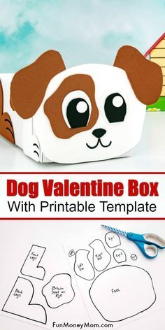 a dog valentine box with printable template