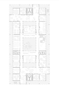 the floor plan for an office building, with several floors and two rooms on each side