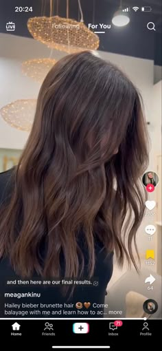 August Brunette Hair, Haley Bieber Brunette, Dark Brown Hair Inspo For Fall, Brown Hair With Subtle Dimension, Hailey Bieber Brunette Hair, Muted Brunette, Hailey Bieber Brunette, Hair Consultation, Hair Refresh