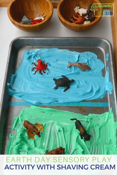 an earth day activity for children to learn how to play with the ocean and sea animals