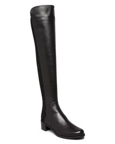 A favorite style for good reason, Stuart Weitzman's over-the-knee boots look and feel great, with leather on the front and move-with-you flexible backs that work with tights, leggings or jeans. Boots Look, Fashion Petite, Fall Fashion Trends, Black Leather Boots, Black Blazers, Over The Knee Boots, Over The Knee, Stuart Weitzman, Over Knee Boot