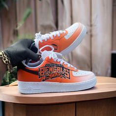 Custom Cincinatti Bengals Air Force 1s - Kiaun's Customs LLC Painted Af1, Cincinatti Bengals, Shoe Painting, Custom Nike Air Force, Nike Air Force 1s, Air Force 1s, Youthful Design, Air Force 1 Custom, Custom Air Force 1