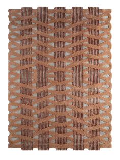 an area rug made out of woven fabric with wavy lines on the top and bottom