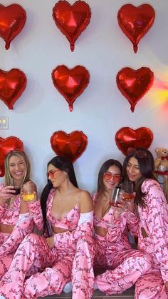 Creative & Unique Galentine's Ideas | Brunch Ideas | Self Care Gifts | Self Love Gifts Valentines Day Friends Photoshoot, Galentines Party Outfit Ideas, Valentine’s Day With Friends, Valentines Poses Photo Ideas, Valentines Day Party Aesthetic, Valentine’s Day Party Ideas For Adults, Galentines Photoshoot Aesthetic