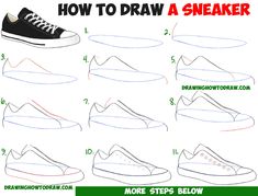 how to draw a sneaker step - by - step instructions for children and adults