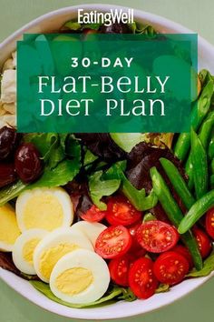 30-Day Flat-Belly Diet Plan Belly Diet Plan, Fedtforbrændende Mad, 1200 Calorie Diet Meal Plans, Flat Belly Diet Plan, 30 Day Diet, Flat Belly Foods, 100 Calorie, Belly Diet, Overnight Oat