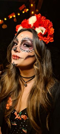 Catrina Makeup, Dead Makeup, Halloween Makeup Diy, Halloween Makeup Inspiration, Halloween Makeup Looks, Ideas Halloween, Hallows Eve, Costume Halloween, Dia De Muertos