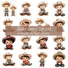 baby boy clip art with 10 images in high quality for your design projects or scrapbook