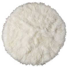 a round white rug on a white background