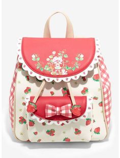 Cute Mini Backpacks, Mini Mochila, Scallop Trim, Pretty Bags, A Picnic, Guitar Strap, Cute Bags, Mode Vintage, Strawberry Shortcake