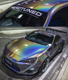 a car that has been painted in metallic