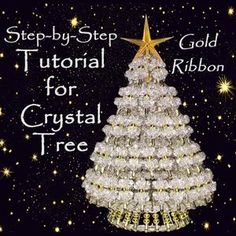 a christmas tree made out of crystal stones with the words step - by - step guide for crystal tree