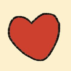 a red heart is drawn in the shape of a scribbled frame on a beige background