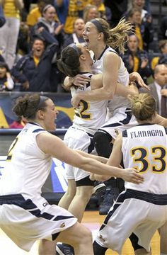 the women's basketball team is celebrating their win