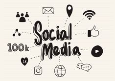 the words social media surrounded by icons