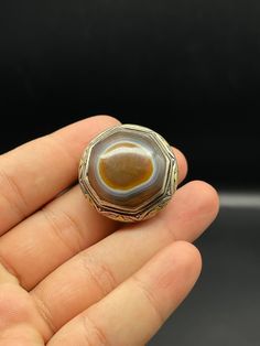 Wonderful Old Ancient Afghani Lucky Eye Beads Ring, With Handmade Silver Gold Plated Ring, Ethnic Jewellery Made In Afghanistan Bohemian Agate Rings, Bohemian Gold Rings With Round Beads, Brown Round Beads And Cabochons For Jewelry Making, Beads Ring, Bohemian Gold Round Beads, Gems, And Cabochons, Silver Dragon, Coin Ring, Eye Beads, Agate Ring