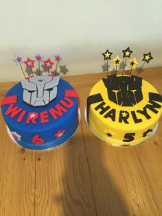 Transformers cakes optimus prime & bumble bee Optimus Prime Birthday Cake, Rescue Bots Cake, Alien Cake