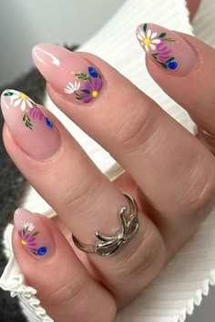 Floral Nails Animal Nail Designs, Her Nails, Fall Nails, The Fall, Manicure, Nail Designs, Nail Art, Nails, Ring