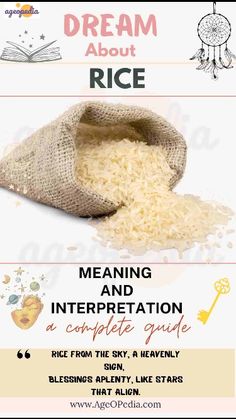 Dream about Rice Biblical & Spiritual meaning, interpretation, good or bad Missed Opportunities, Cooking Rice, Levels Of Understanding, Life Symbol, Rice