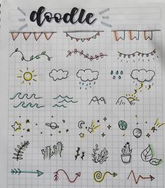 doodle drawings on paper with the words doodle written in black ink