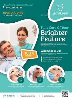 industry Medicine Flyer Design, Dental Flyer Design, Dental Poster Design, Dental Clinic Poster, Dental Poster, Dental Advertising, Dental Clinic Logo