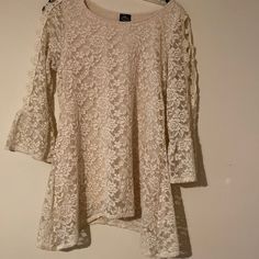 Calstyle Lace Tunic Top With Cage Sleeve Detail Cream Beige Medium Nwt Dressy Dressy Casual California Boutique Stretchy Measures 19 Inches Across 30 Inches To Longest Point Under Arm 14 Inches Dressy, Casual, Boho, Whimsical, Airy Flowy Comfy Spring Hollow Out Beige Top, Beige Hollow Out Top For Spring, Spring Beige Hollow Out Top, Beige Lace Top For Spring Party, Beige Lace Top For Day Out, Casual Beige Lace Top, Beige Lace Top For Spring, Cream Lace Top For Spring, Spring Beige Lace Top